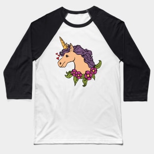 Unicorn flowers Baseball T-Shirt